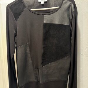 Calvin Klein Black Patchwork Long Sleeve Top